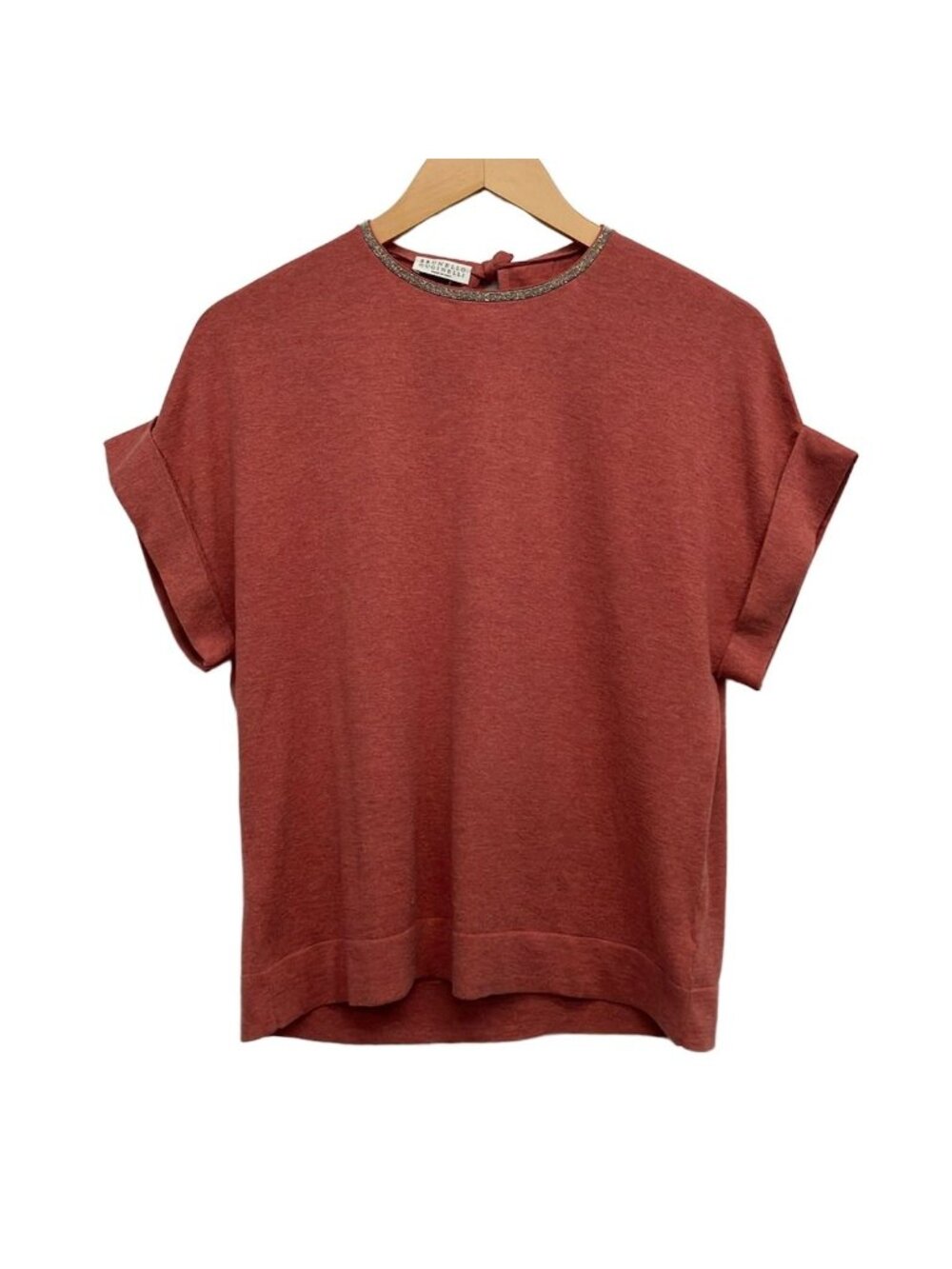 Brunello Cucinelli Short Sleeve Top Red Pink S